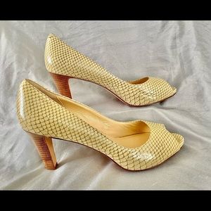 Cole Haan SnakeSkin Peep Toe Heels